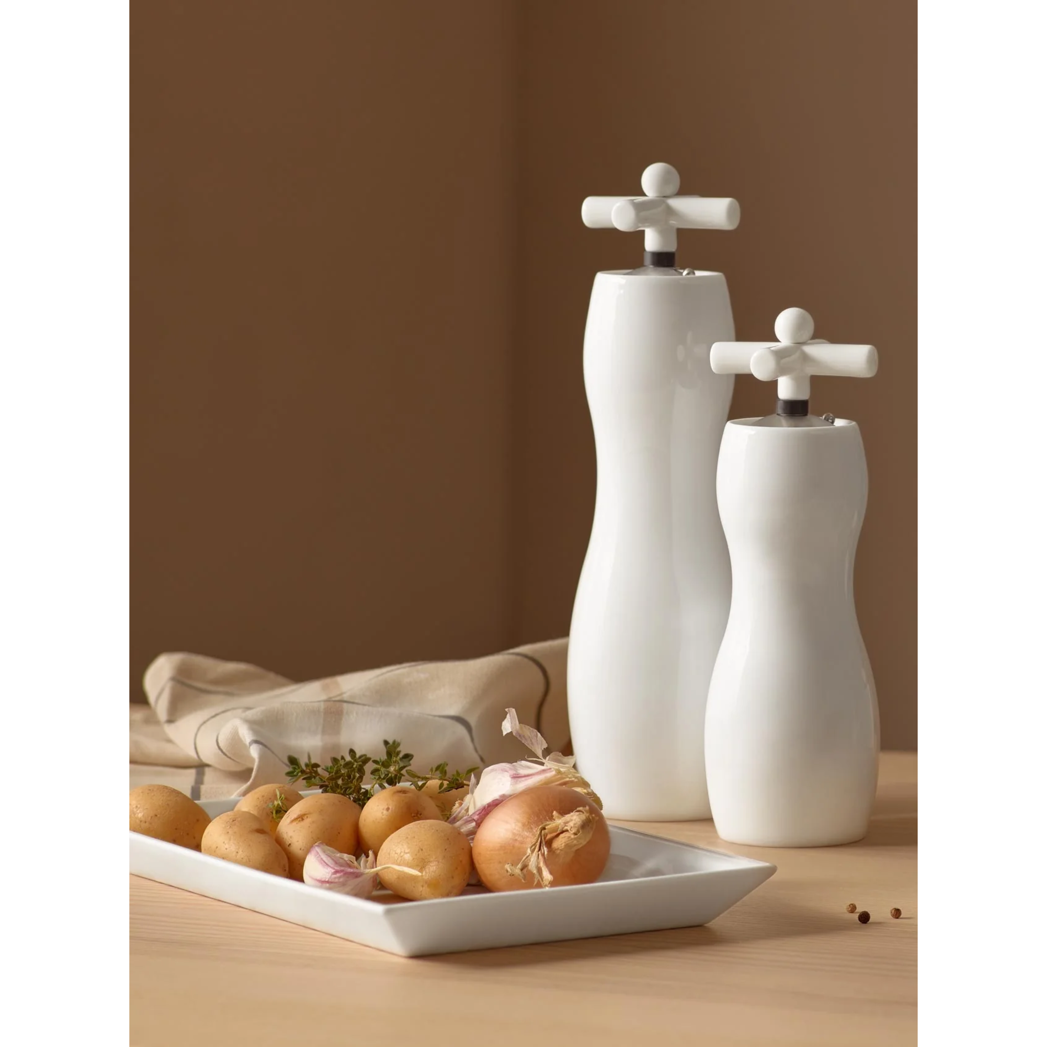 Plat de service, 250 °C, porcelaine, blanc, 34 x 22 x 2,5 cm