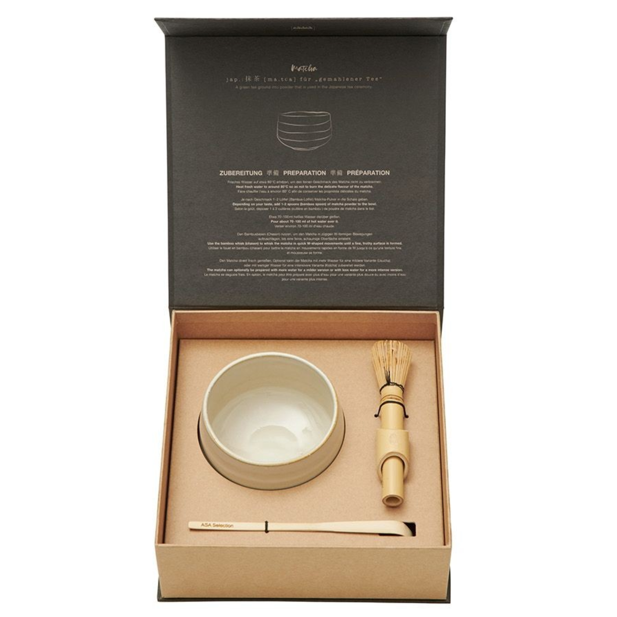 Service à thé Matcha Hasu brillant dans une boîte cadeau