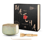 ASA Selection Matcha-Geschenkset Ishi Shiny mit Keramikschale, Bambus-Besen und Löffel in schwarzer Geschenkbox