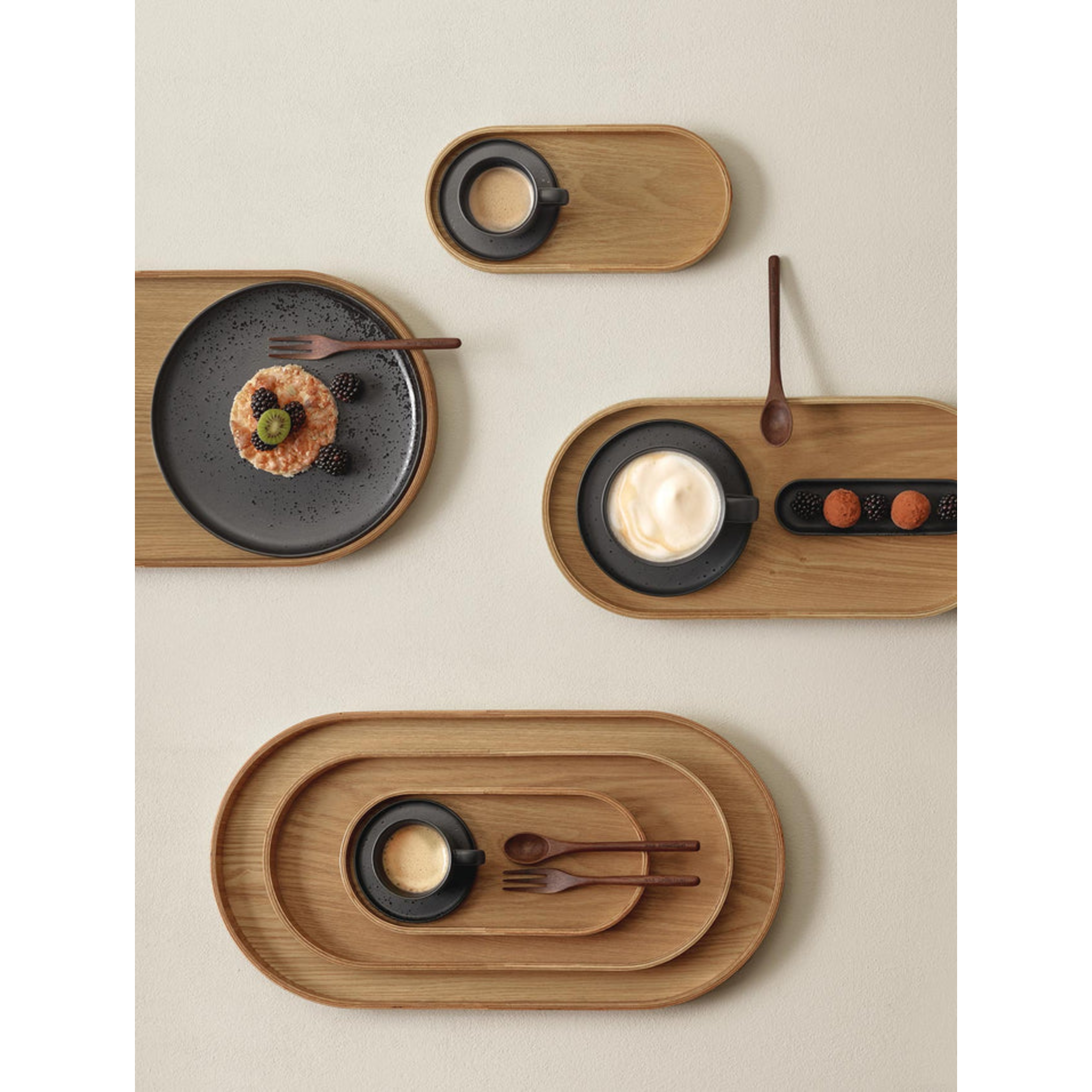 Plateau ovale en bois 35,5