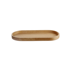 Ovales Holztablett aus Eiche in Natur, 35cm, flacher Rand, skandinavisches Design