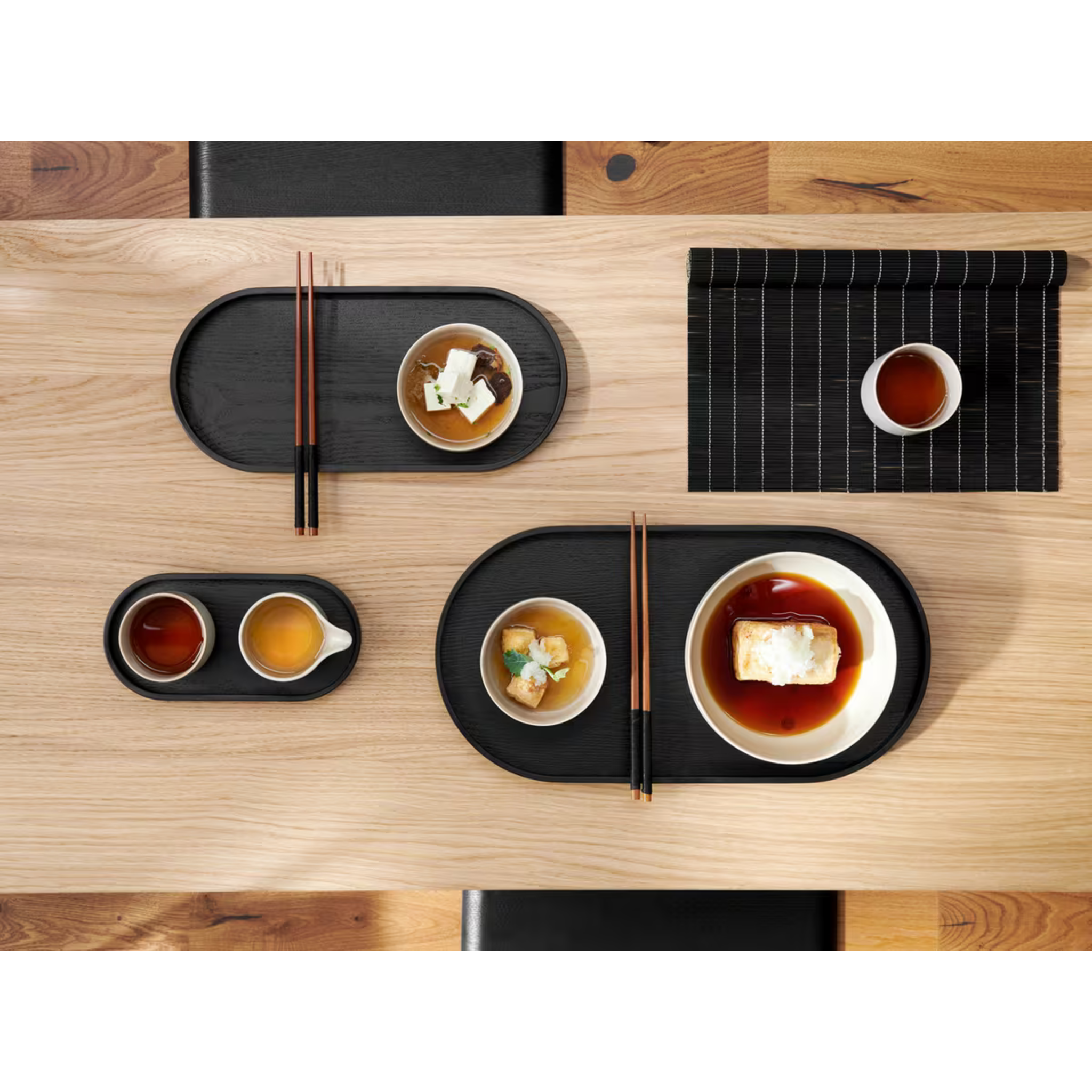 Plateau ovale en bois, 23 cm