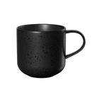 ASA Henkelbecher Kuro in mattem Schwarz mit Sprenkel-Muster – modernes Steinzeug-Design