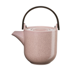 ASA Teekanne Hanami Rosa 1L aus Keramik mit dunkelbraunem Bügel und strukturierter Oberfläche