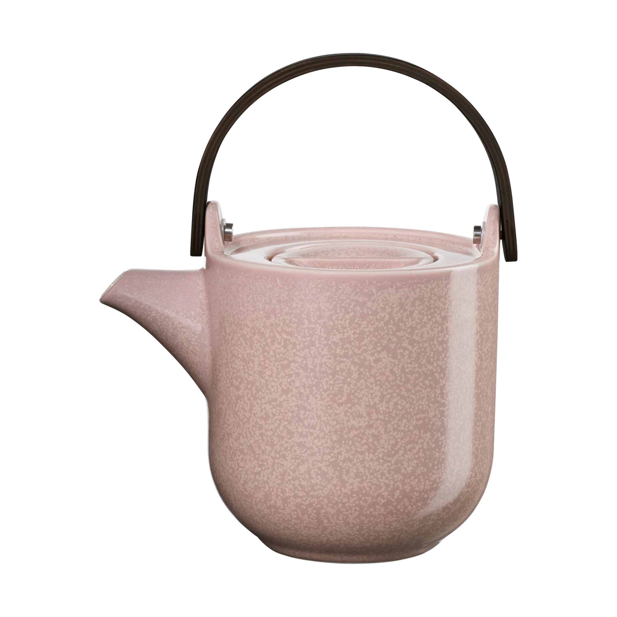 Théière rose avec anse en bois, 1,0 L