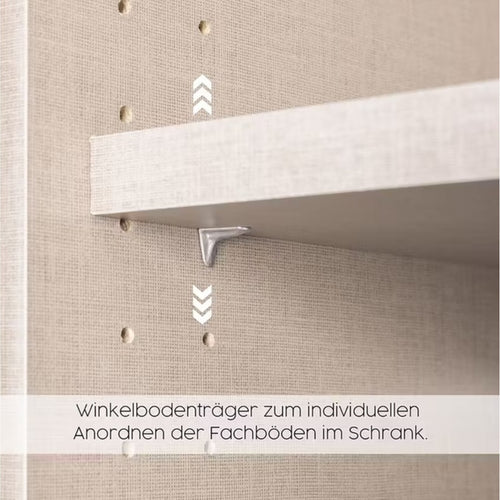 Verstellbarer Winkelbodenträger für Fachböden im Kleiderschrank – individuelle Höhenverstellung möglich