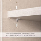Verstellbare Winkelbodenträger für Regalböden im Schrank, höhenverstellbar mit Bohrlöchern, 100cm