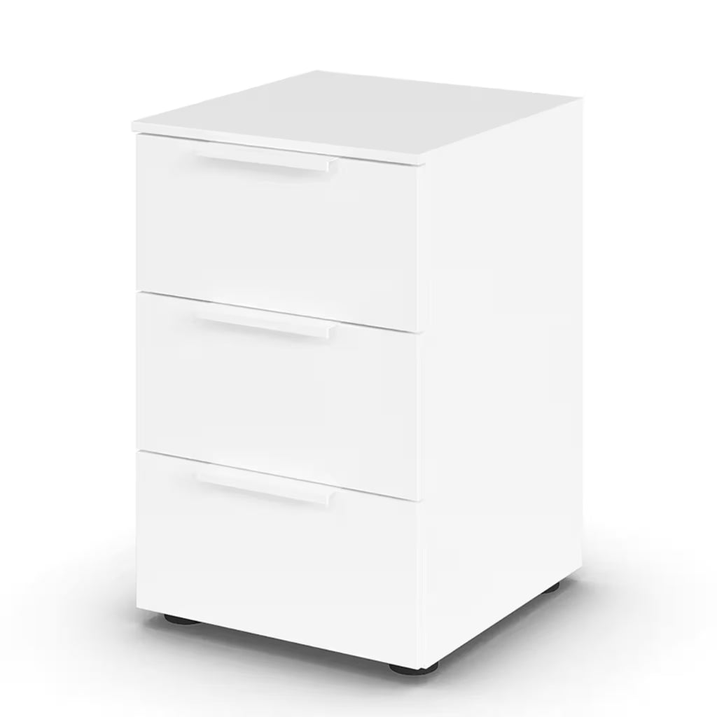 Table de chevet blanche à 3 tiroirs