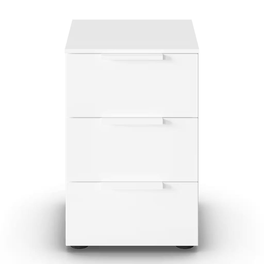 Table de chevet blanche à 3 tiroirs