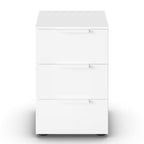 Rauch Nachttisch Flipp Weiss 40cm mit 3 Schubladen und Rollen – modernes Design für Schlafzimmer
