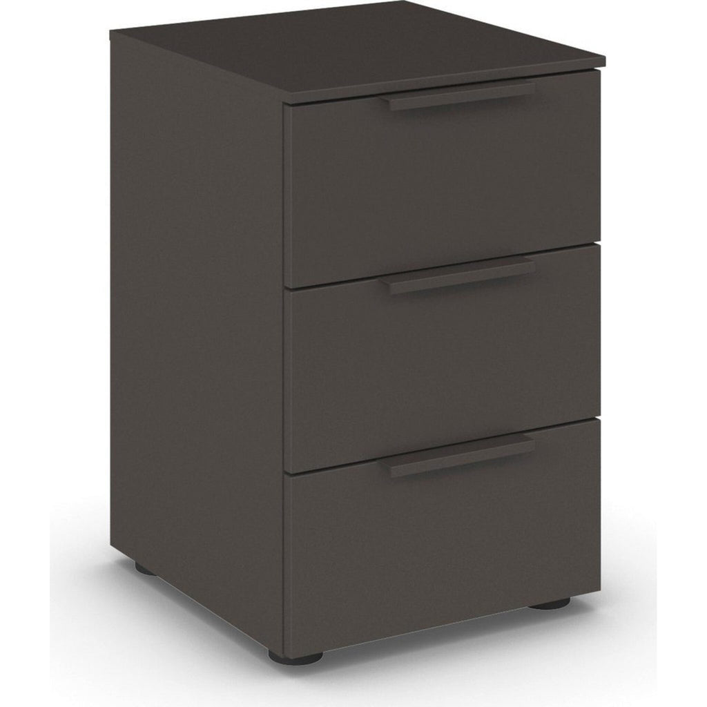 Table de chevet à 3 tiroirs, grise