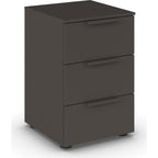 Rauch Flipp Nachttisch mit 3 Schubladen in Grau, modernes Design, 40 cm breit