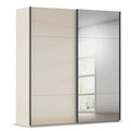 Rauch Saretto Schwebetürenschrank Champagner mit Spiegel 181 cm – moderner Kleiderschrank mit 2 Türen