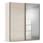 Rauch Saretto Schwebetürenschrank Champagner mit Spiegel 181 cm – moderner Kleiderschrank mit 2 Türen