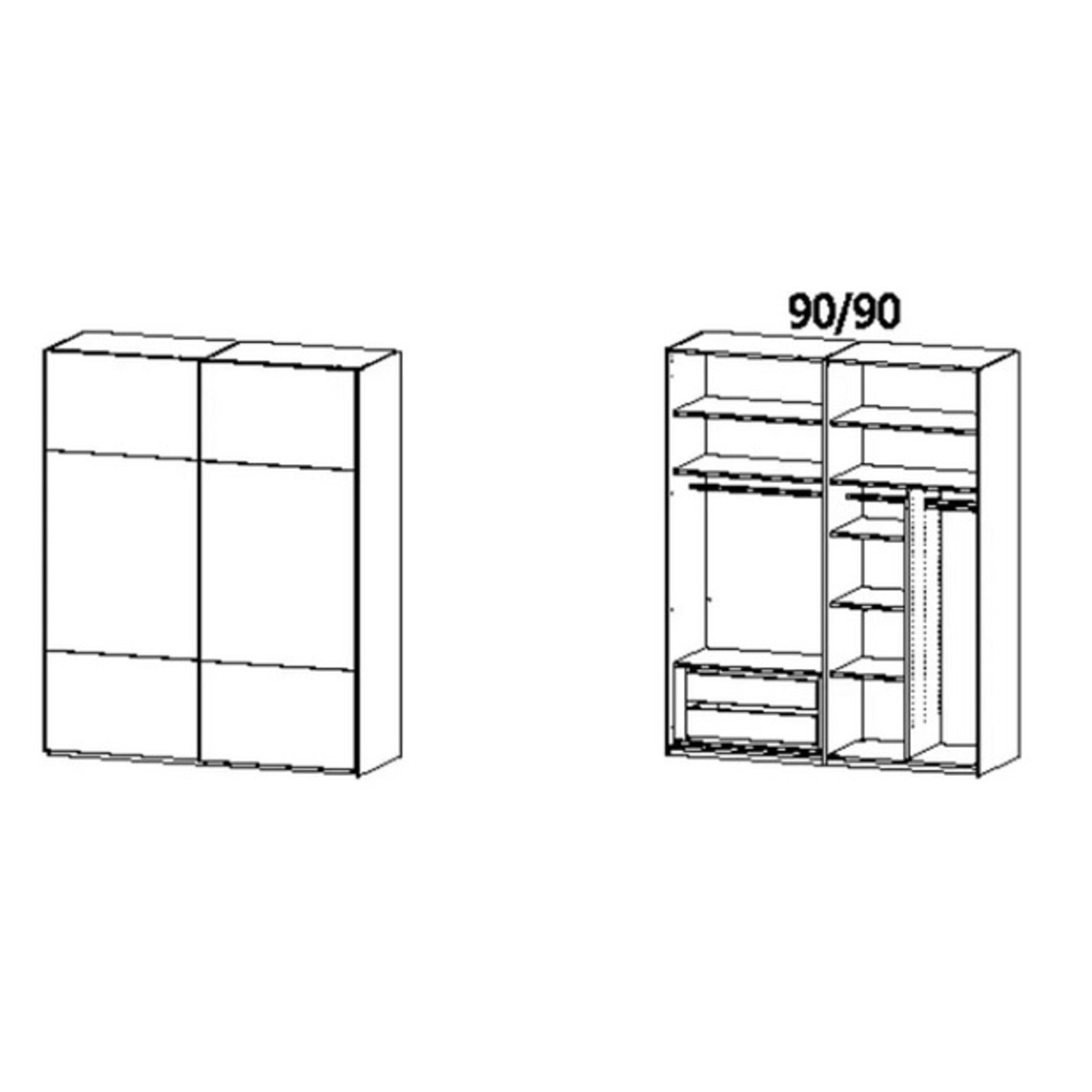 Armoire Saretto à portes coulissantes avec miroir