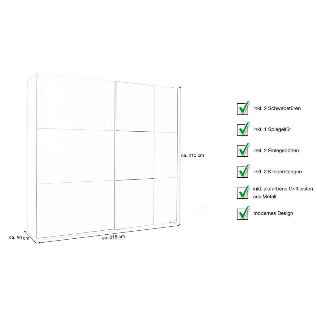 Schwebetürenschrank Kronach weiss