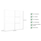 Rauch Kronach Schwebetürenschrank Weiss 218x210x59 cm mit 2 Schwebetüren, Spiegeltür und Kleiderstangen