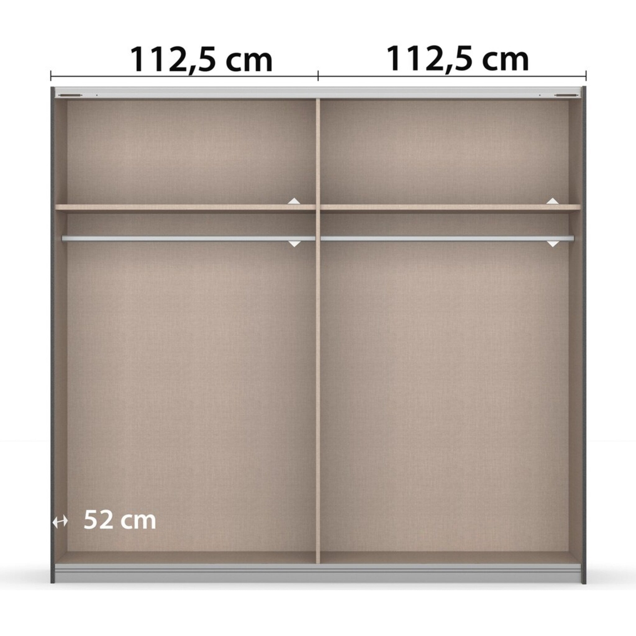 Élégante armoire à portes coulissantes à 2 portes Malva