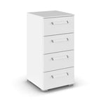 Rauch Evea Kommode 4 Schubladen Weiss 40cm – moderne Schlafzimmer-Kommode mit Metallgriffen