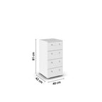 Rauch Evea Kommode 4 Schubladen Weiss 40x42x81 cm – kompakte Schlafzimmer-Kommode mit Rollen