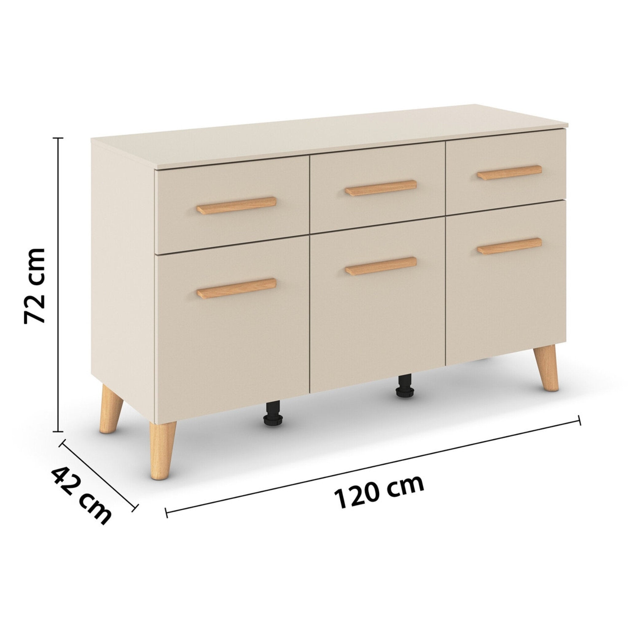 Commode à 3 portes et 3 tiroirs