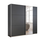 Rauch Kronach Schwebetürenschrank 218cm Grau Metallic mit Spiegeltür – moderner Kleiderschrank