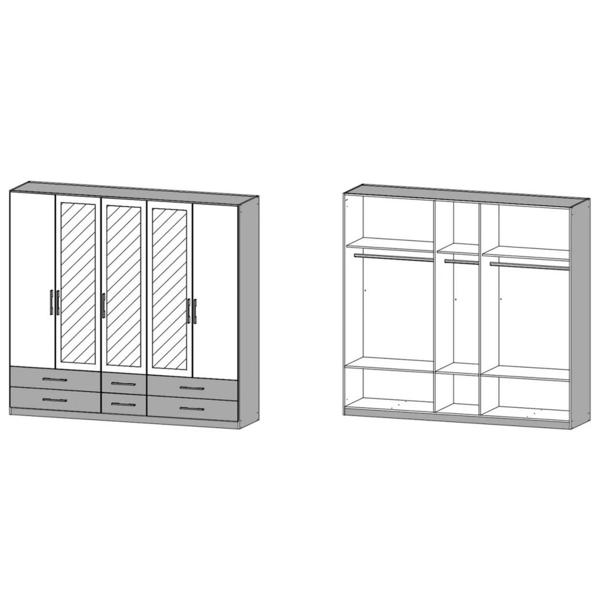 Hersbruck-Armoire supplémentaire 5 portes