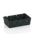 Geflochtener Aufbewahrungskorb Alvaro in Schwarz, 23x15x6 cm, rechteckig, aus gewebtem Band