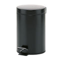 Kosmetikeimer Monaco 3 Liter Schwarz mit Tretmechanismus und Chrompedal für Bad und WC