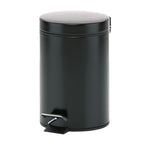 Kosmetikeimer Monaco 3 Liter Schwarz mit Tretmechanismus und Chrompedal für Bad und WC