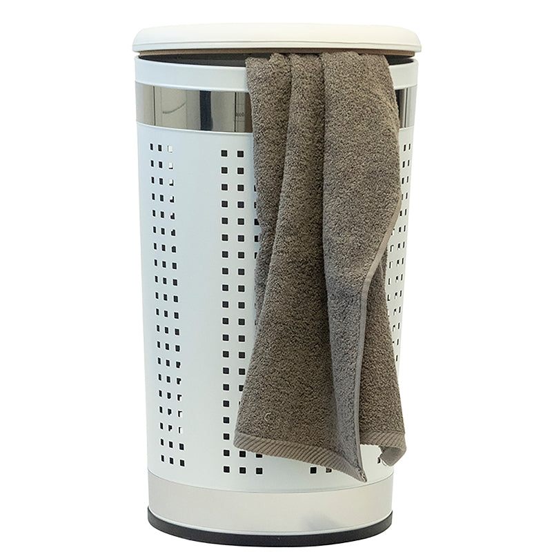 Panier à linge blanc Séville avec coussin d'assise