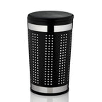 Wäschebox Sevilla Schwarz mit Sitzkissen, 35x60,5 cm, Metall perforiert mit Chromband