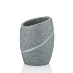 Zahnbürstenhalter Talus in Grau mit Steinoptik und diagonaler weißer Linie, modernes Badaccessoire