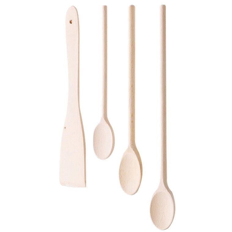 Ensemble de 4 cuillères de cuisine en bois de hêtre Maribor
