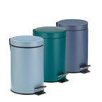 Kela Monaco Kosmetikeimer 3er-Set in Hellblau, Petrol und Dunkelblau mit Pedal und Soft-Close-Deckel