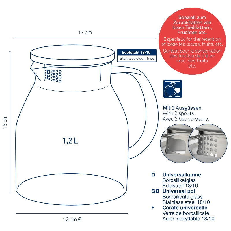 Carafe universelle Luna 1200 ml