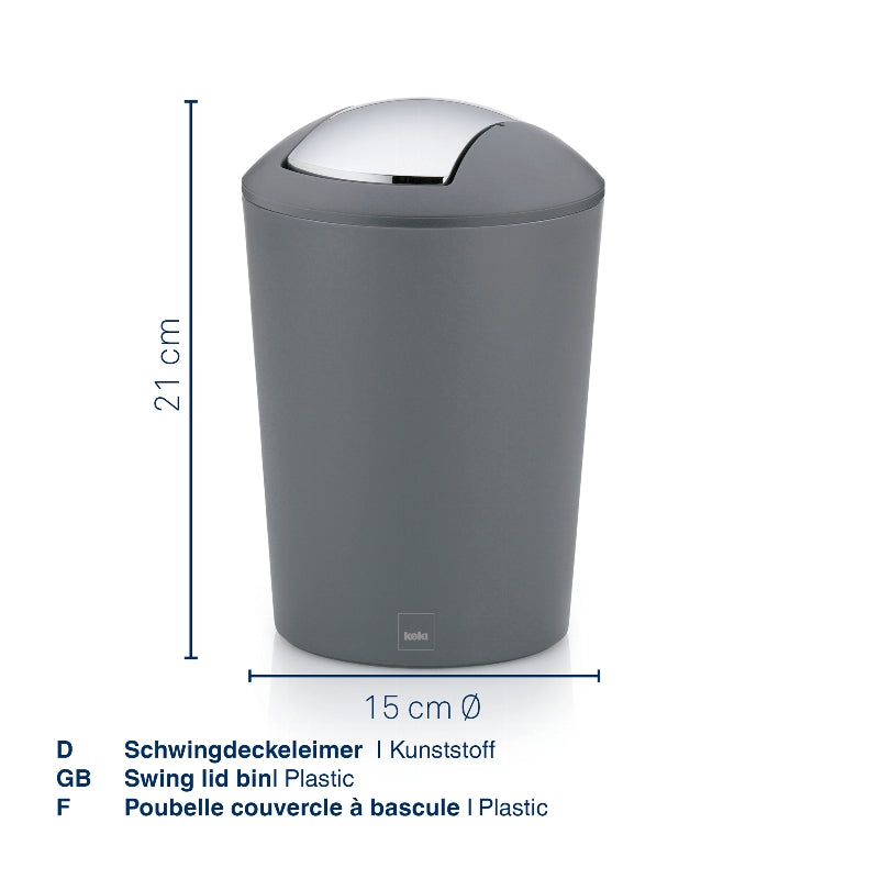 Seau Marta à couvercle basculant, 1,7 litre, vieux rose