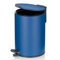 Kela Kosmetikeimer Mats 3L in Meerblau Matt mit Pedal und geöffnetem Deckel