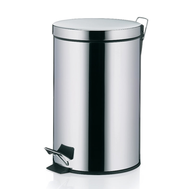 Poubelle à pédale Nila en acier inoxydable brillant, 12 l