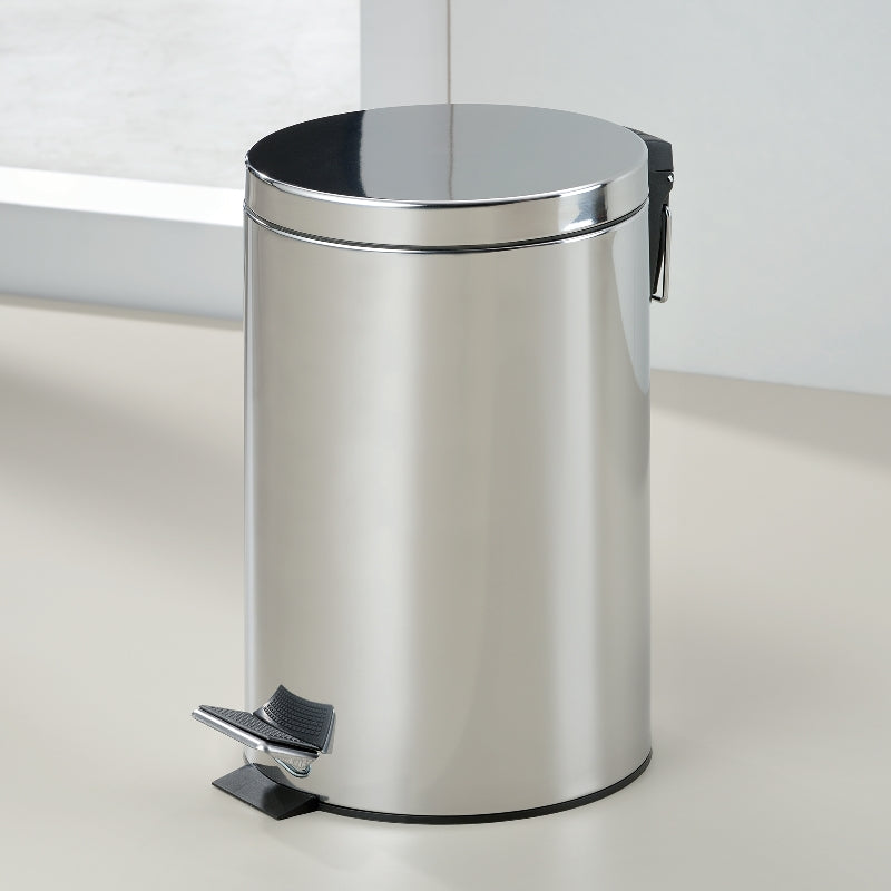Poubelle à pédale Nila en acier inoxydable brillant, 12 l