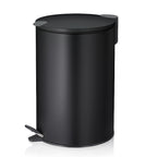 Kela Treteimer Mats 10L in Schwarz – runder Mülleimer mit Fußpedal und Soft-Close-Deckel