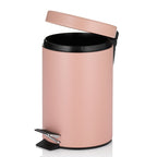 Kela Kosmetikeimer Monaco Altrosa mit Pedal und geöffnetem Deckel, kleiner Badezimmer-Mülleimer in Rosa