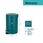 Kela Monaco Kosmetikeimer 3L Petrol Metall matt, Maße: 26cm Höhe, 17cm Durchmesser