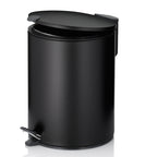 Kela Kosmetikeimer Mats 3L schwarz matt mit Tretmechanismus und geöffnetem Deckel
