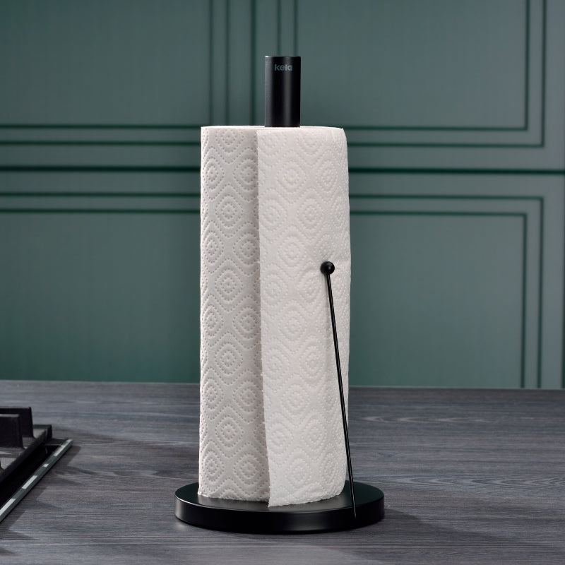 Store enrouleur noir pour porte-rouleau de papier toilette