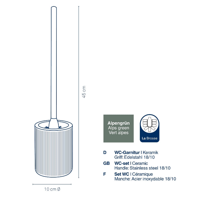 Ensemble de toilette Ava, céramique vert alpin