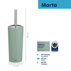 Kela WC-Garnitur Marta in Jadegrün, 36,5 cm hoch, 11 cm Durchmesser, Kunststoff mit Chromgriff