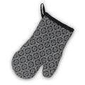 Kela Topfhandschuh Gianna in Schwarz-Weiß mit elegantem Blumenmuster und Aufhängeschlaufe