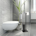 Kela Toilettengarnitur Style in Schwarz mit WC-Bürste und Papierhalter in modernem Badezimmer