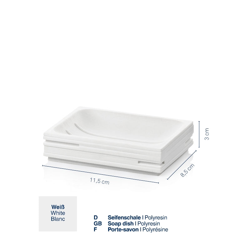 Porte-savon blanc Posidon Poly